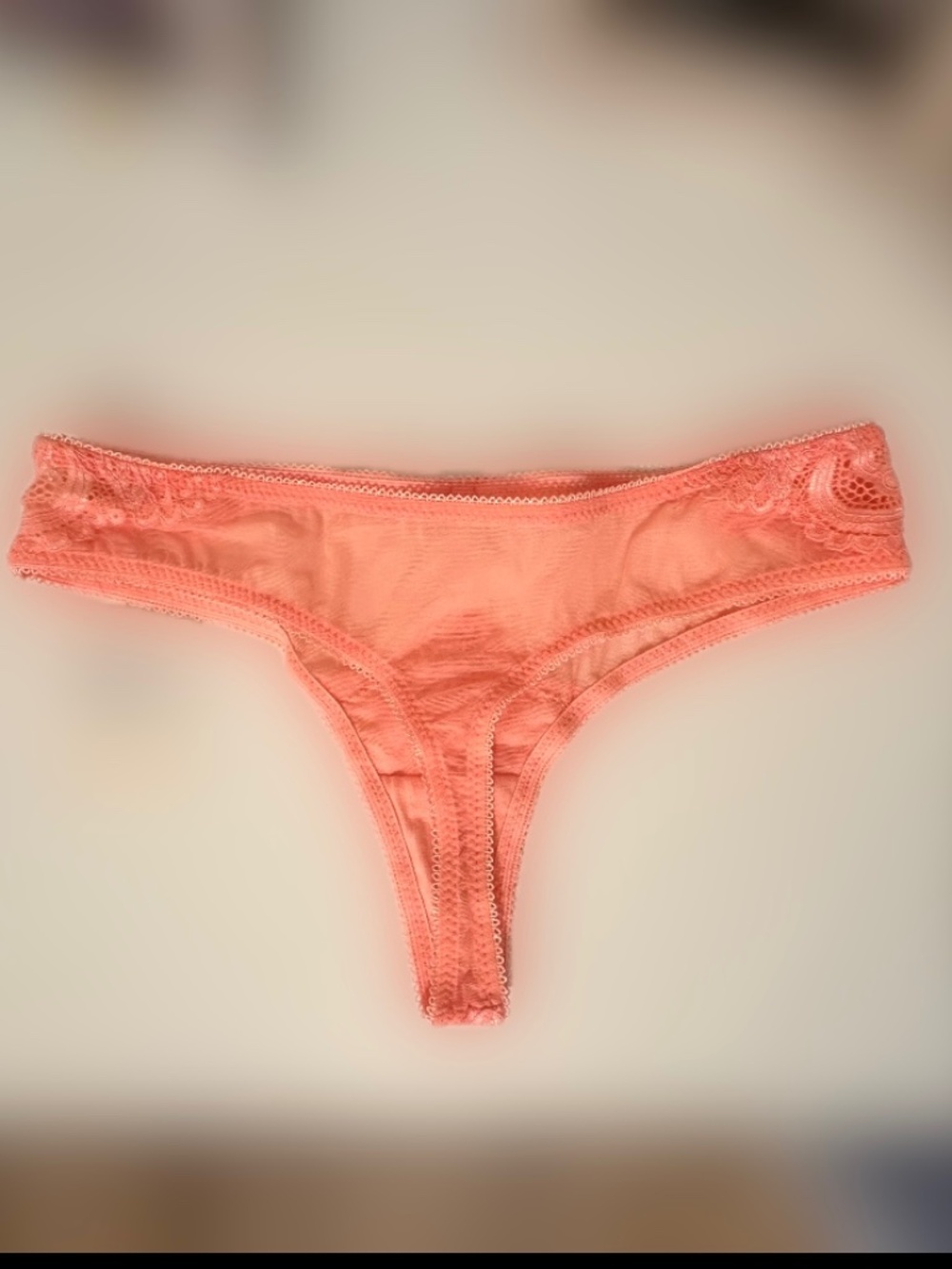 Jasmine ,a prominent lingerie brand, coral-colored thong. Size S - Picture 2 of 4
